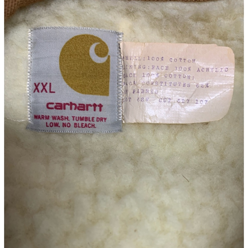 Vintage RARE Carhartt Duck Canvas Sherpa Vest Size XXL - Picture 2 of 6